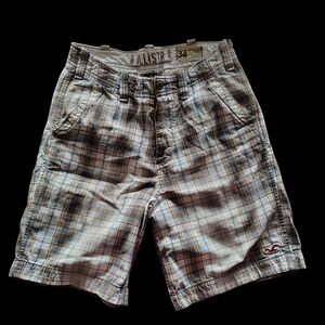 Hollister Blue and Brown Cargo Shorts